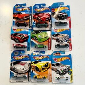 Hot Wheels Die-Cast Car Collection - Red, Yellow, Silver